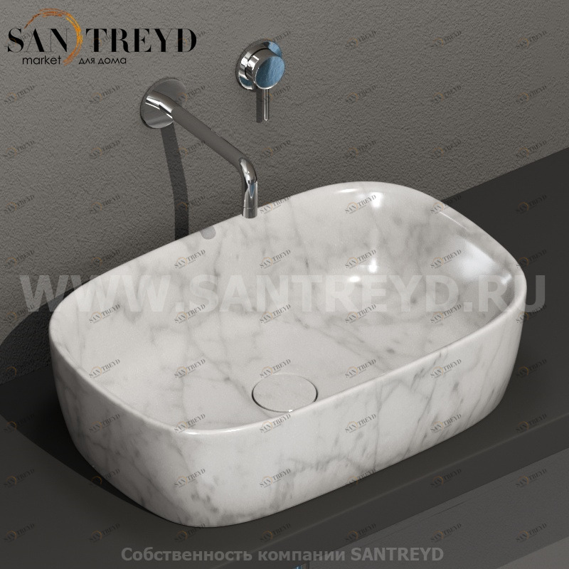 GE045MC Накладная раковина на столешницу  прямоугольная Ceramica Globo GENESIS