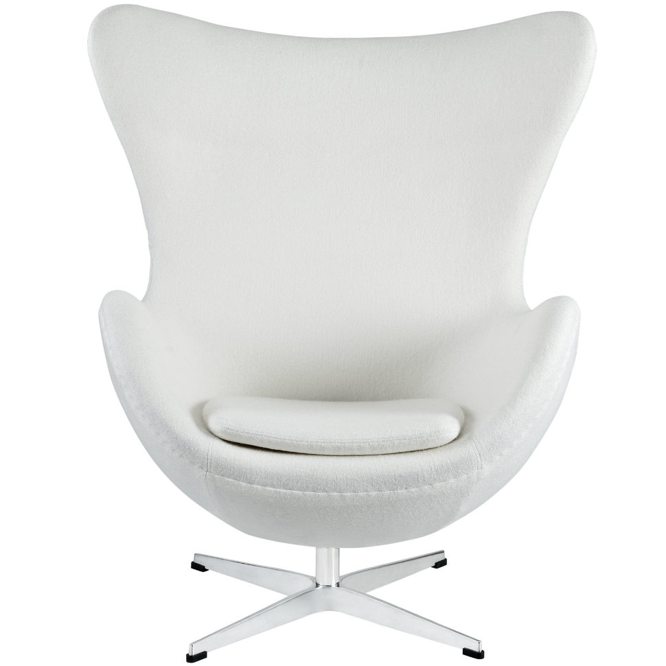 Кресло Egg Chair by Arne Jacobsen белое ICON DESIGNE ДИЗАЙНЕРСКИЕ, EGG 178036 Белый  - Вид №1