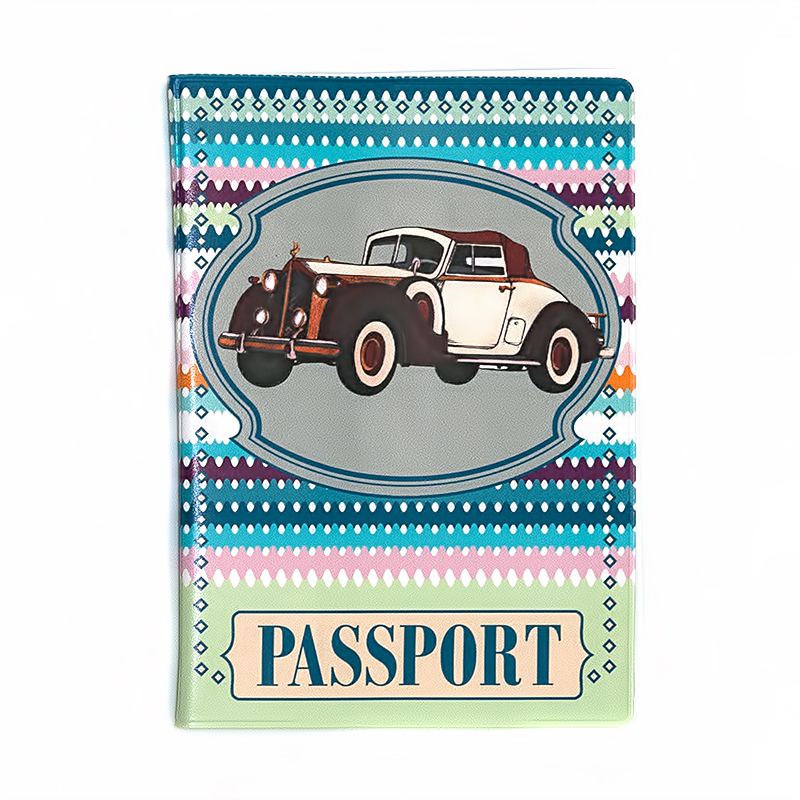 35688 Обложка для паспорта из ПВХ ( 13.3 x 19.1 см) "Ретро авто" Феникс-Презент 