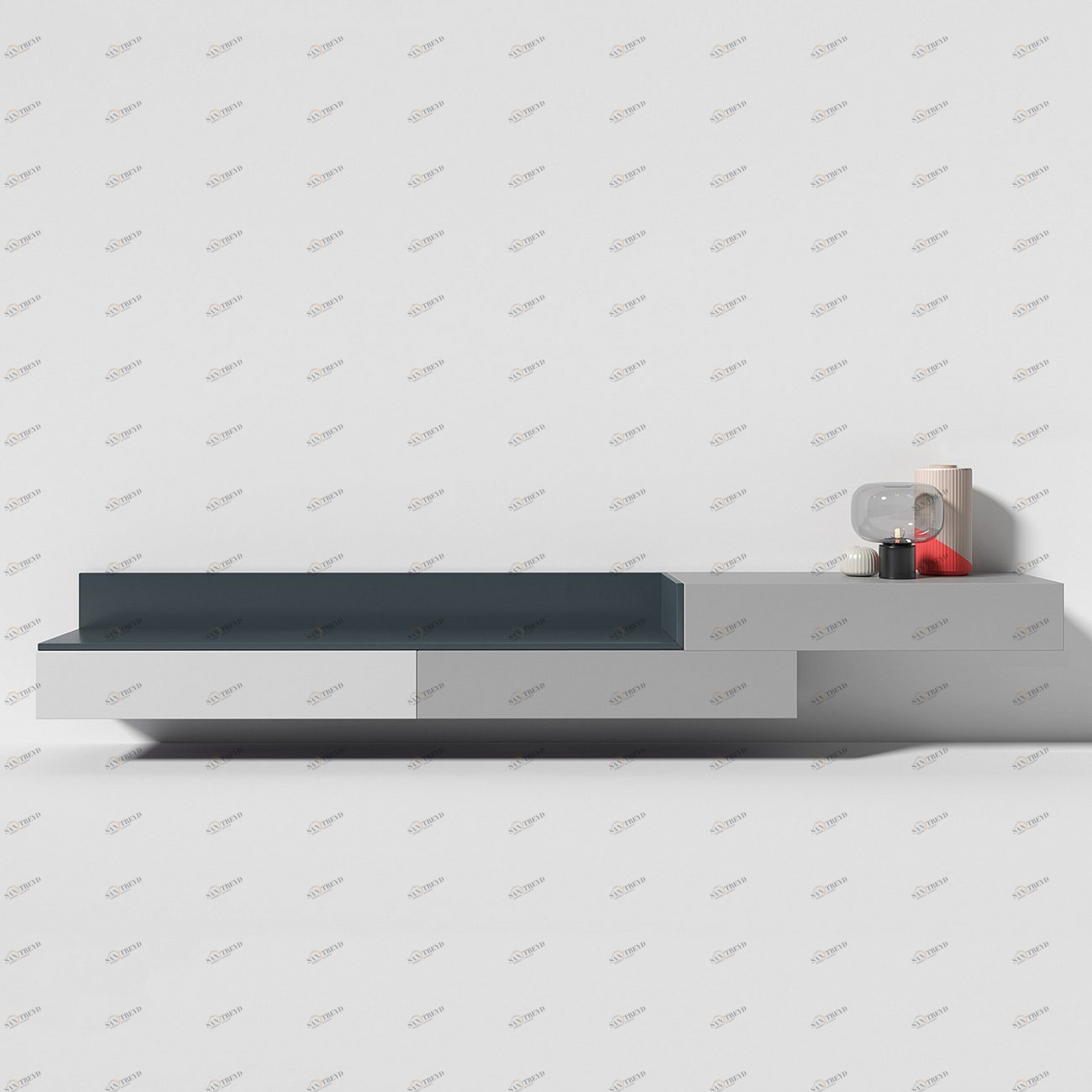 Тумба под телевизор с ящиками серая Under BRAGIN DESIGN  00-3879361 Серый 