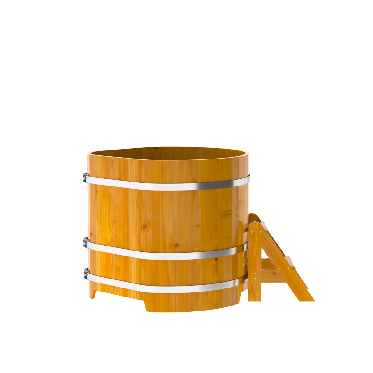 2302 Купель угловая из лиственницы Рустик 1,03х1,03х1,0 натуральная Alyarus  - Вид №3