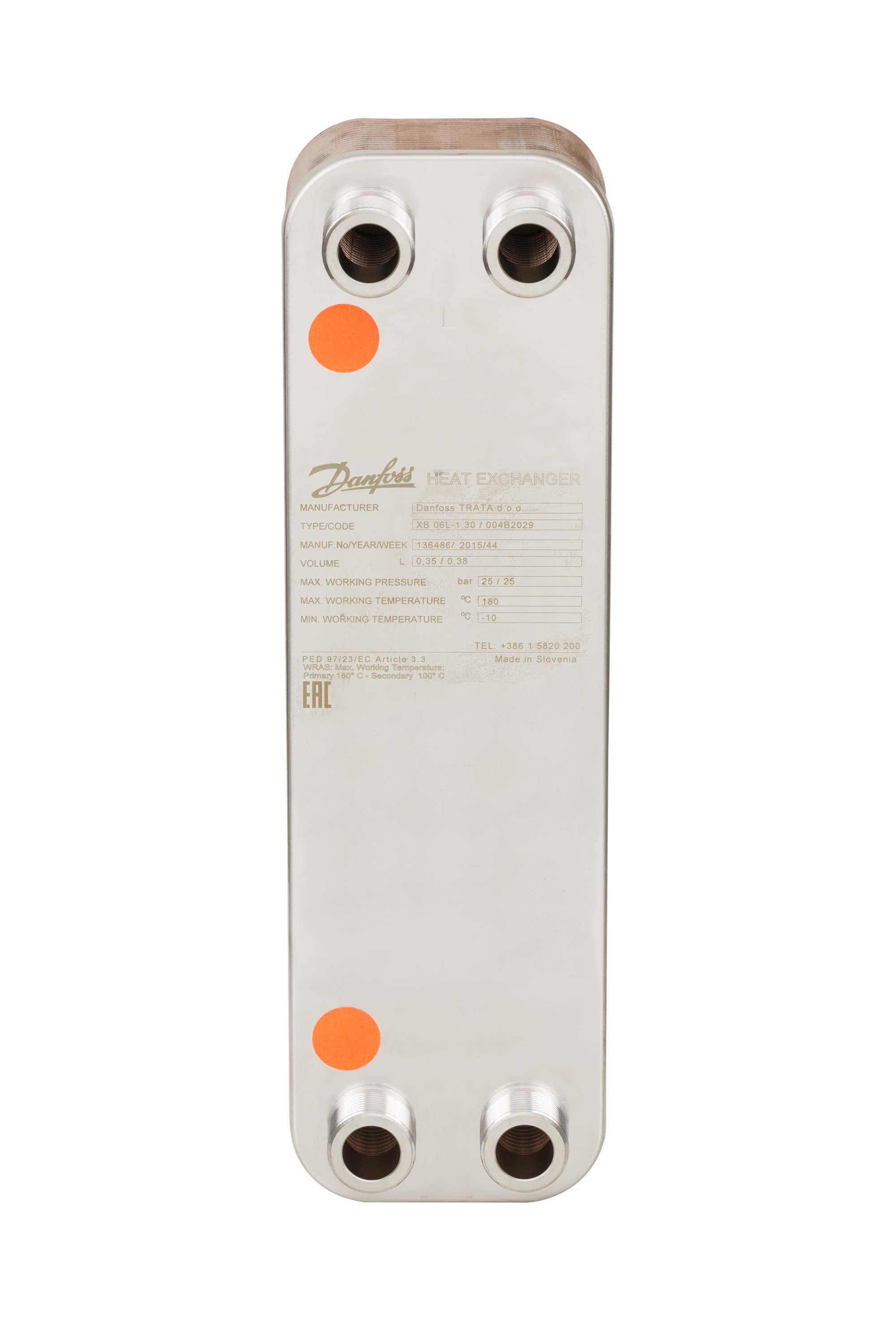 Danfoss Паяный пластинчатый теплообменник серии XB06 XB 06L-1 10 паяный пластинчатый теплообм 004B2025  - Вид №5