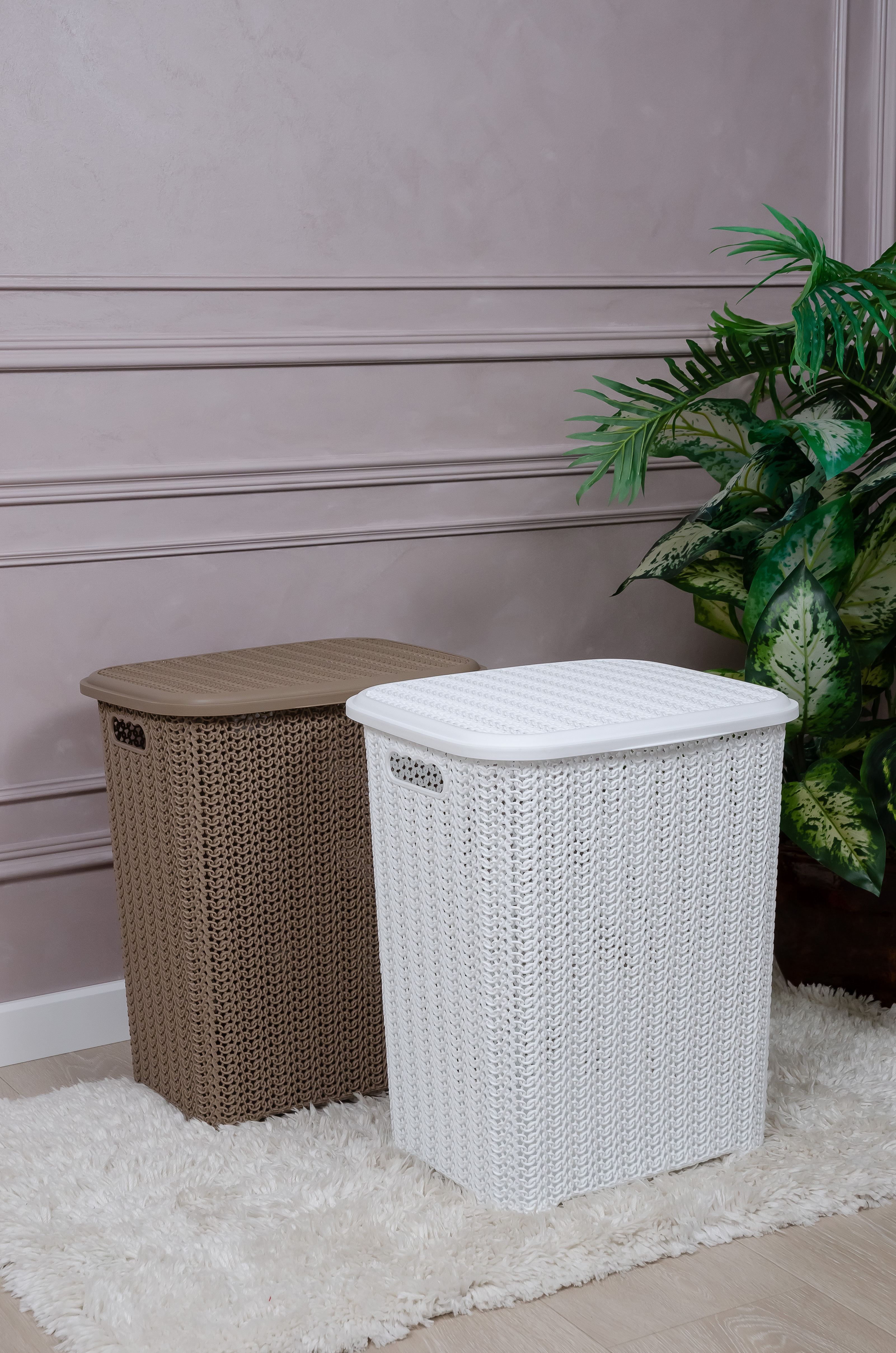 86710696 Корзина для белья цвет белый Вязь STLM-0070891 ВИОЛЕТ  - Вид №3