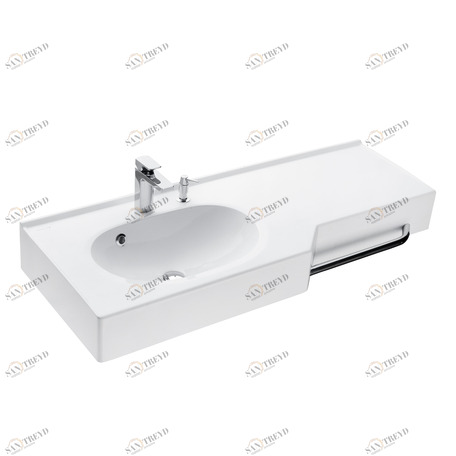 1A70113WOT01L Подвесная раковина настенная прямоугольная AQUATON ОТЕЛЬ белая