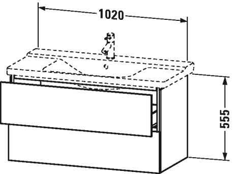 LC625009191 Тумбочка подвесная L-Cube #LC6250 1020 x 481 мм Серо-коричневый декор Duravit - Вид №1