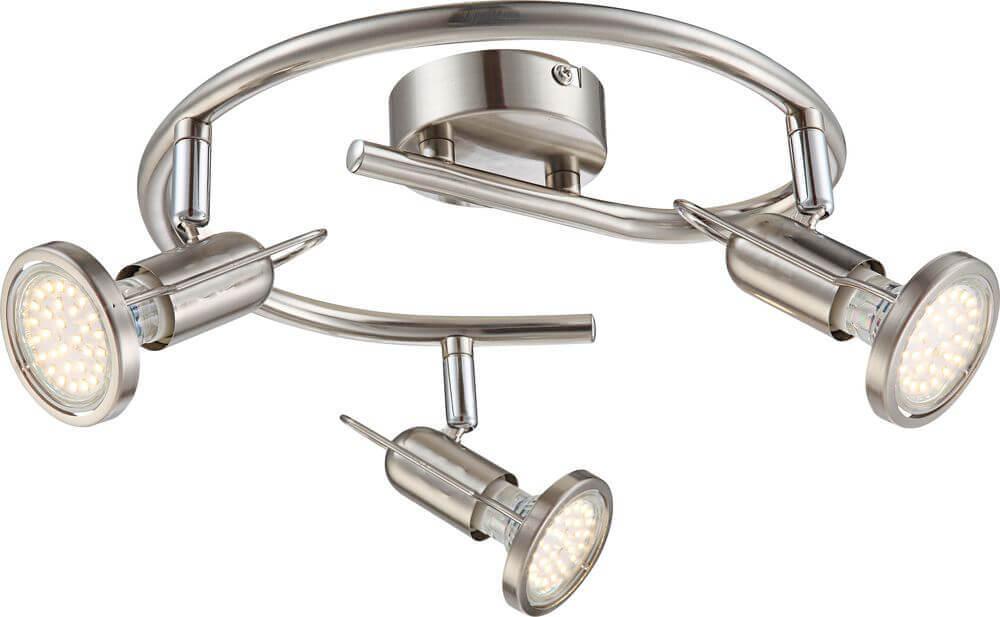 Спот потолочный серебристый матовый на 3 лампы Globo Rail 54382-3 GLOBO RAIL 00-3923897 Никель Ceramica Globo - Вид №1