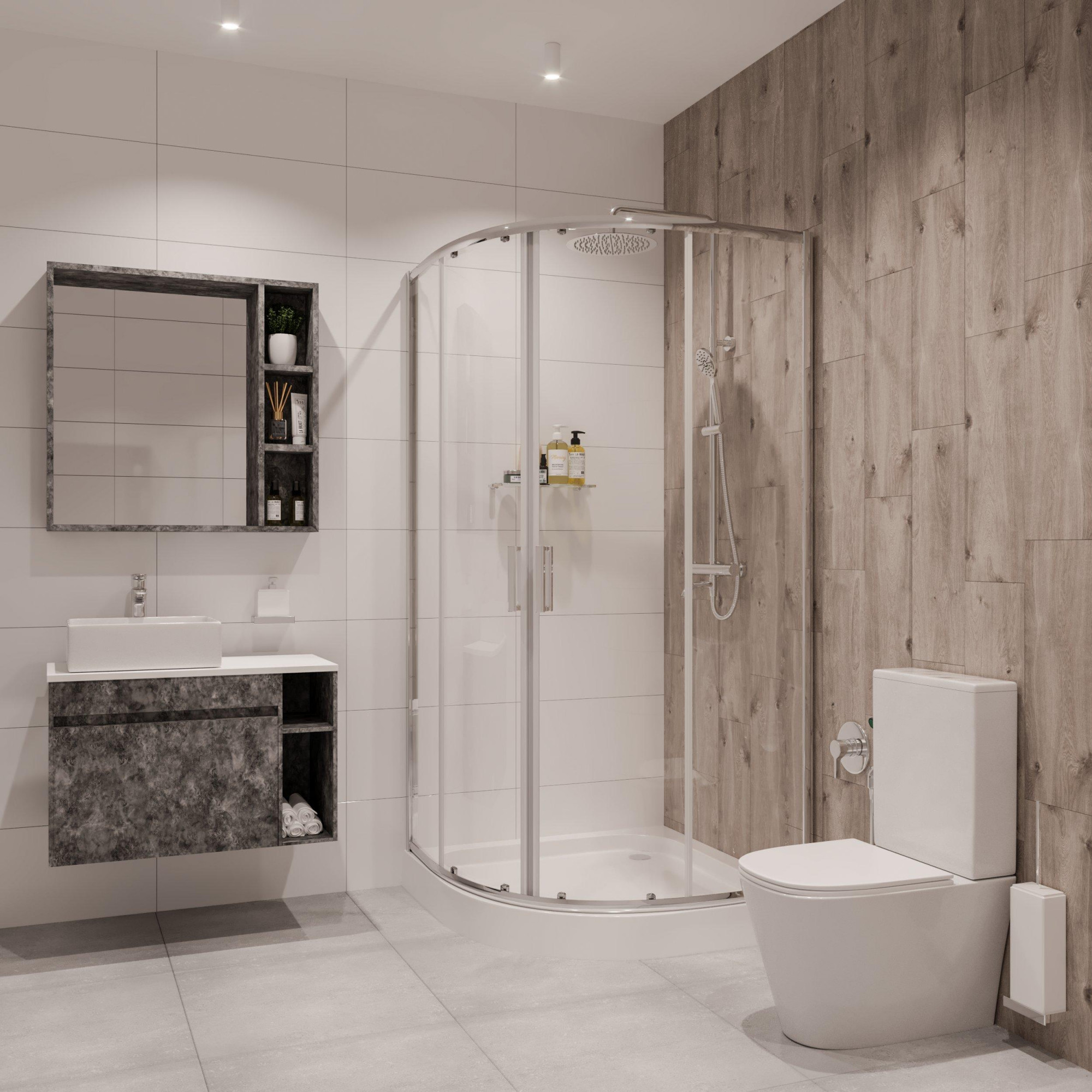 Душевое ограждение NG- 6606-08 (90*90*190) полукруг, двери раздвижные, 1 место Niagara Nova 66060811