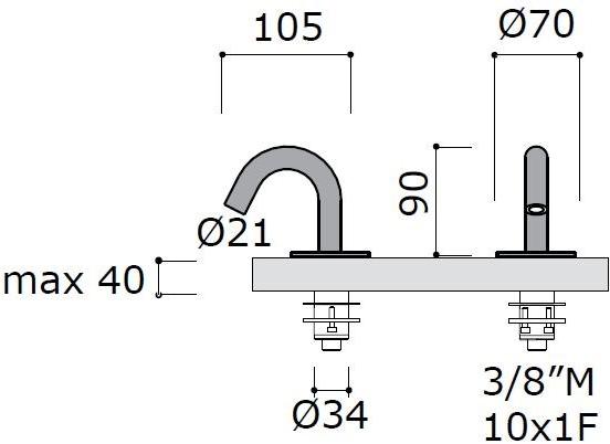 MINA Смеситель для биде на 2 отверстия с аэратором Stiriana sun-id-1381030 - Вид №2