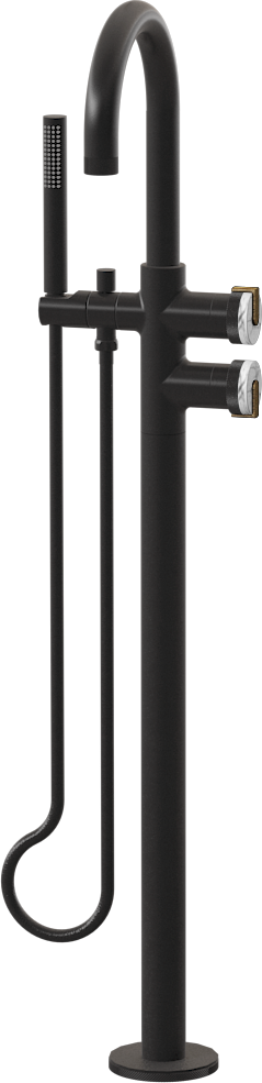 E-11554-R2MW-L1VBB-BK Смеситель напольный отдельностоящий (внешняя часть) GRAFF MOD+