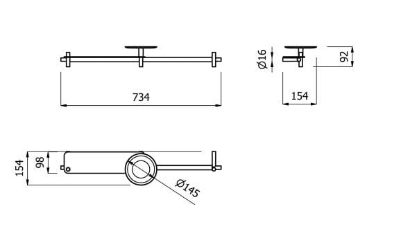 Держатель для полотенец / полка для ванной комнаты EVER Life Design Buck ARCH-00035790 - Вид №2