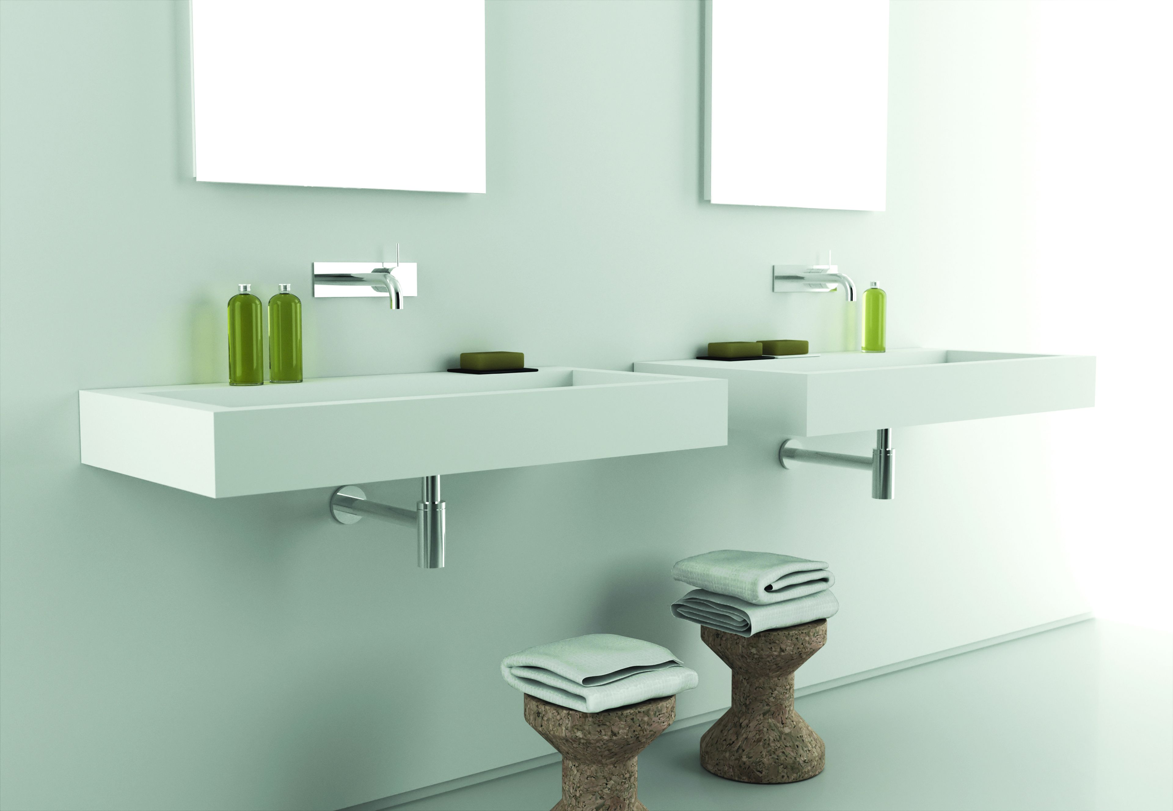 Прямоугольная подвесная раковина из твердой поверхности MOMA Design TECNO ARCH-00120867 - Вид №1