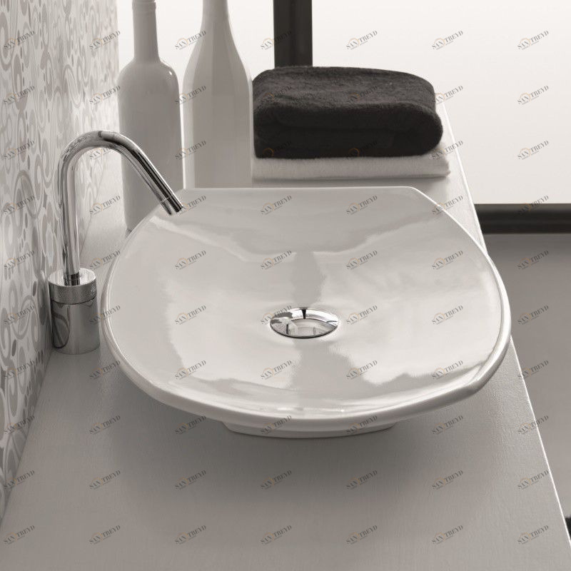 25366 Накладная раковина на столешницу  овальная Ceramica Hidra 