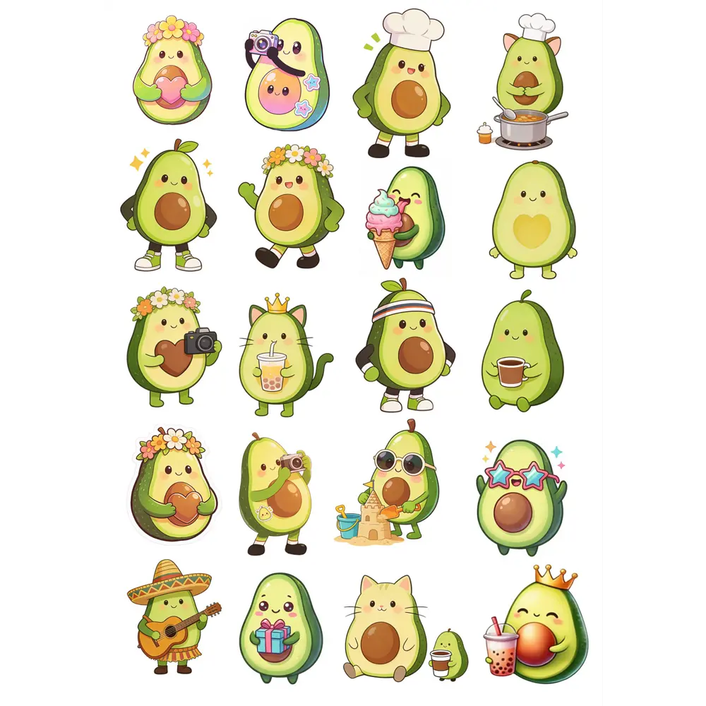 Декоративная наклейка Симфония Авокадусы 210x297 мм STLM-2172456