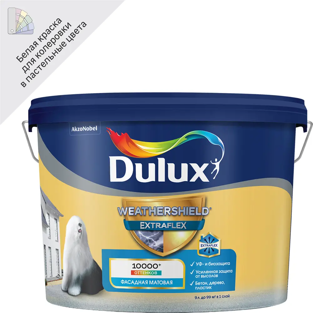 Фасадная краска Dulux Weathershield Extraflex - эластичная защита с колеровкой 89351909 STLM-0853343