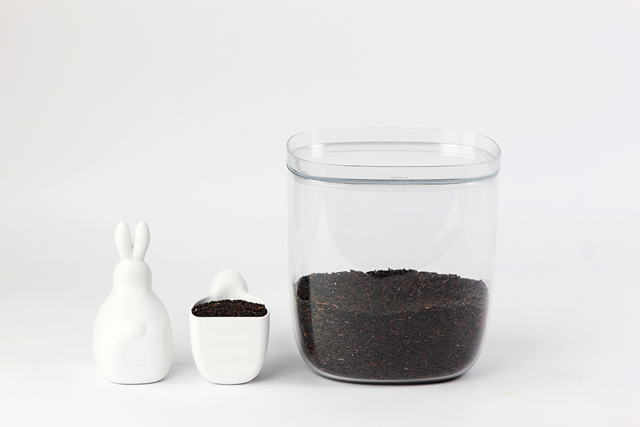 Банка с крышкой и мерной ложкой 3,5 л прозрачная Bella Bunny QUALY  00-3872330 Белый;прозрачный  - Вид №4