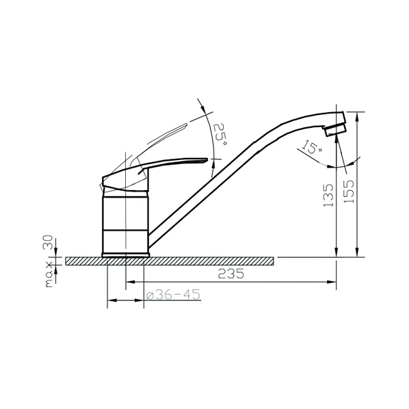 40-01 Olio  Смеситель для кухни  ARGO kran 4001olio - Вид №1
