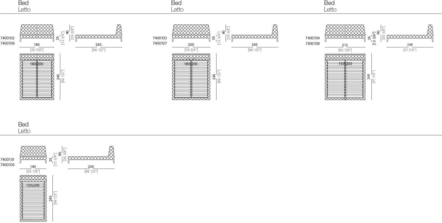 Arketipo Двуспальная кровать из ткани с мягким изголовьем sun-id-1486002 - Вид №5