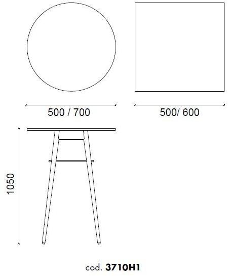 ALMA DESIGN Круглый высокий стол из бука Virna sun-id-1374088 - Вид №5