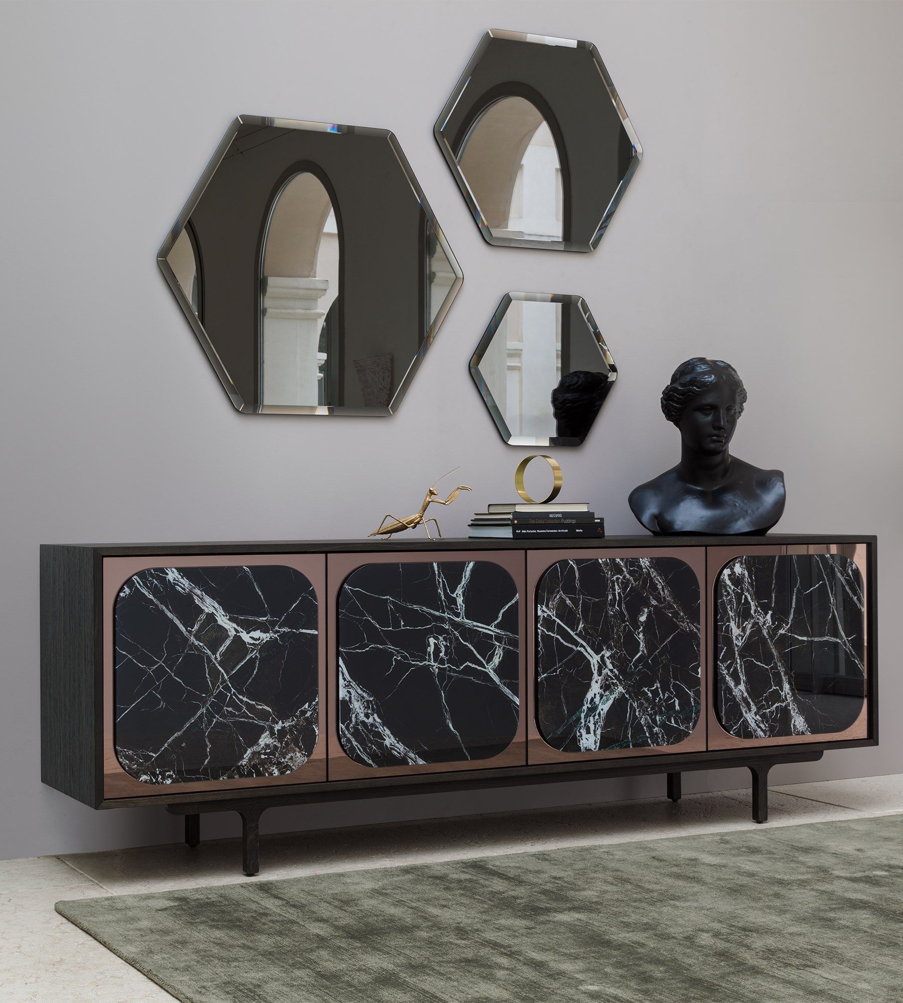 Шкаф из дерева и стекла с распашными дверями Morica Design Haute Couture ARCH-00149150 - Вид №9