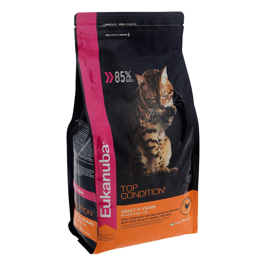 ПР0033753 Корм для кошек Top Condition, курица, печень сух. 2кг Eukanuba 
