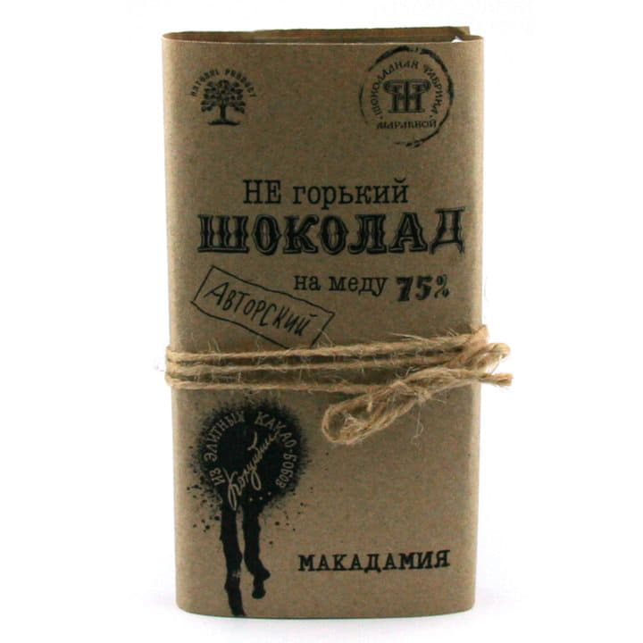 Шоколад на меду 75% не горький с макадамией ШФ Мараевой Santreyd 10159