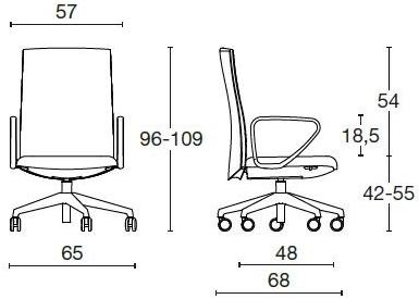 Diemme Регулируемое по высоте кресло руководителя из ткани на колесиках Velvet sun-id-1462720 - Вид №3
