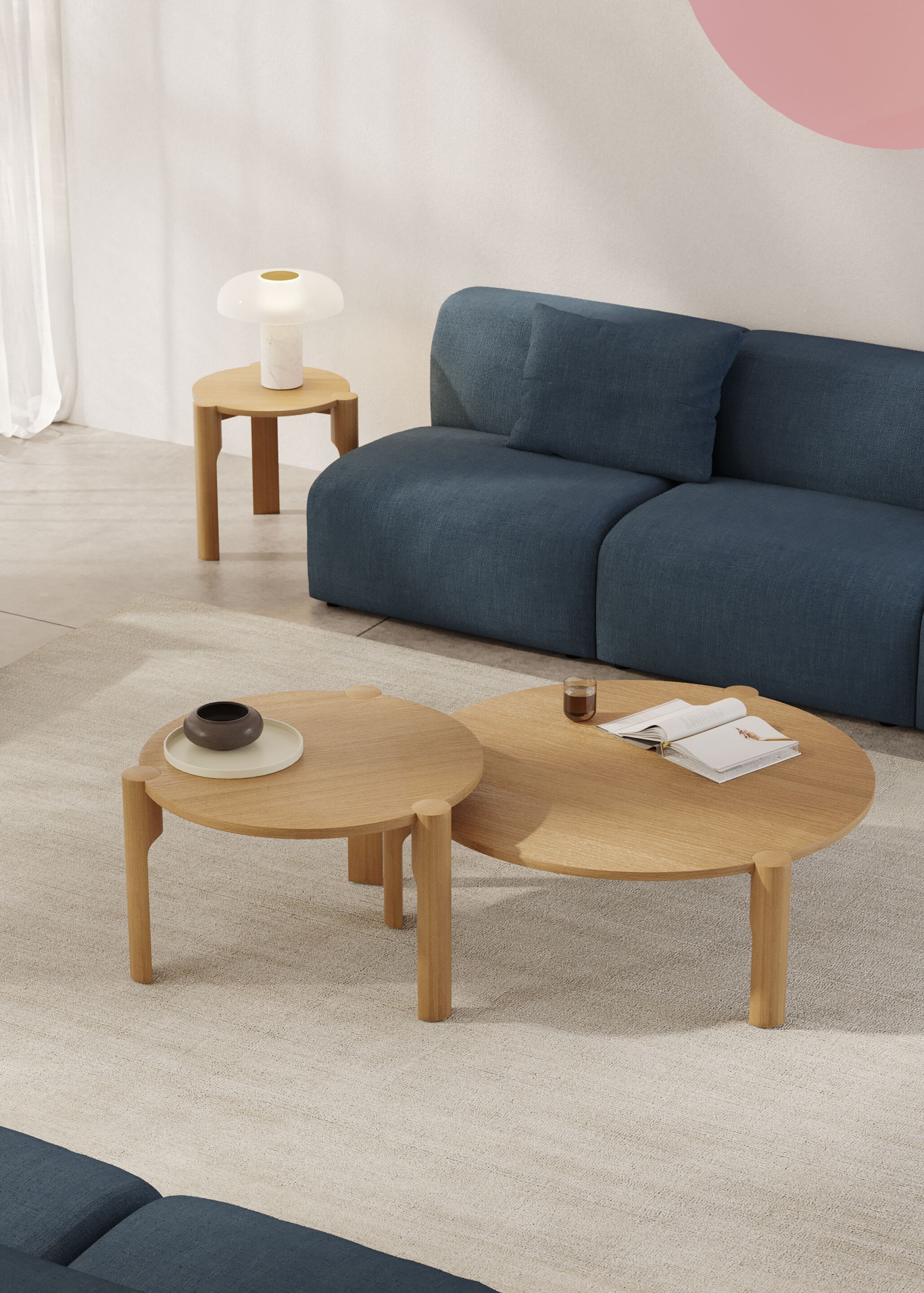 Круглый деревянный журнальный столик Omelette Editions Domus ARCH-00053734 - Вид №3