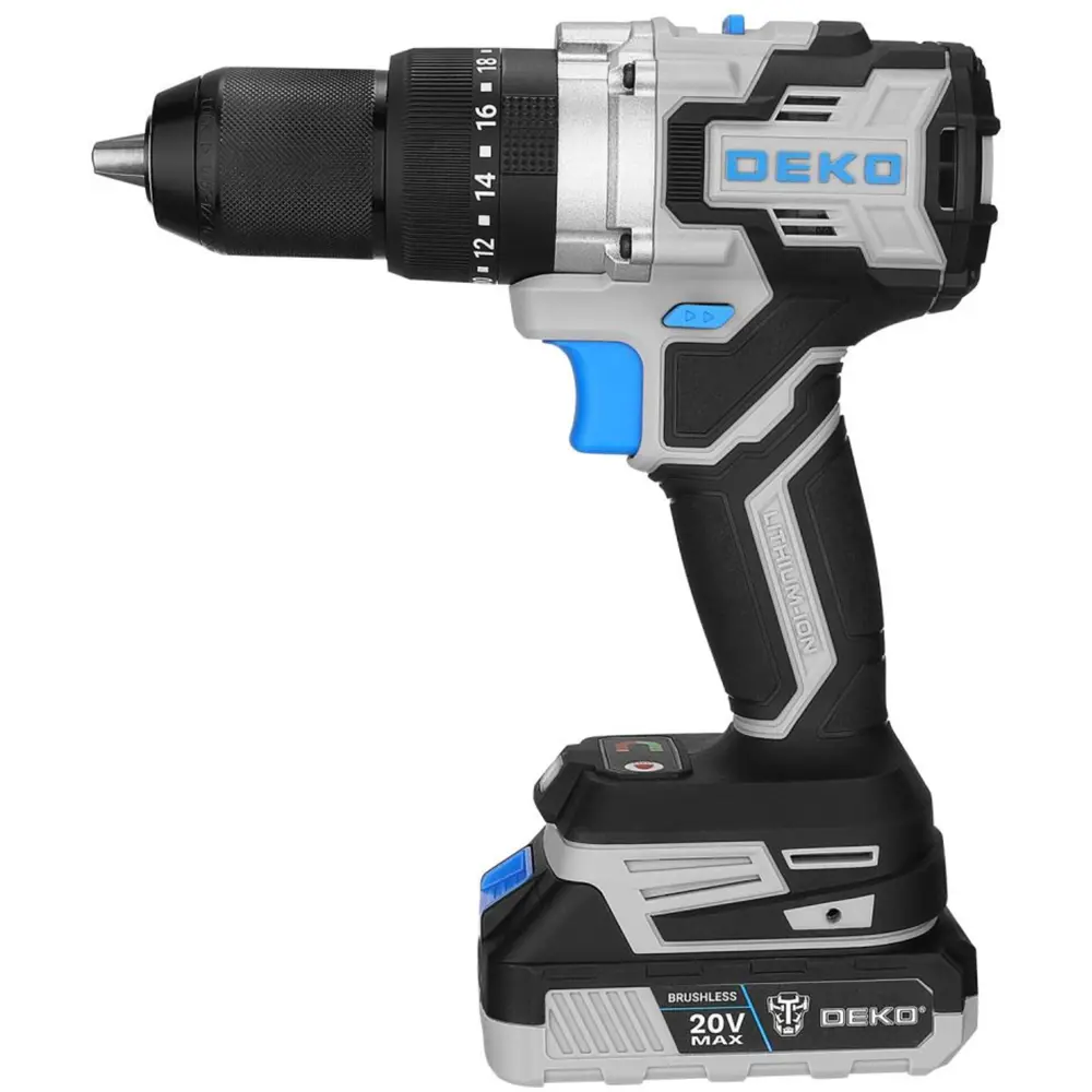 Аккумуляторная дрель-шуруповерт DEKO ZKCD20VPRO с бесщеточным двигателем 89384893 STLM-1358394 - Вид №2