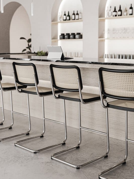 Высокий консольный стул с подставкой для ног THONET S 32 / S 64 ARCH-00113479 - Вид №3