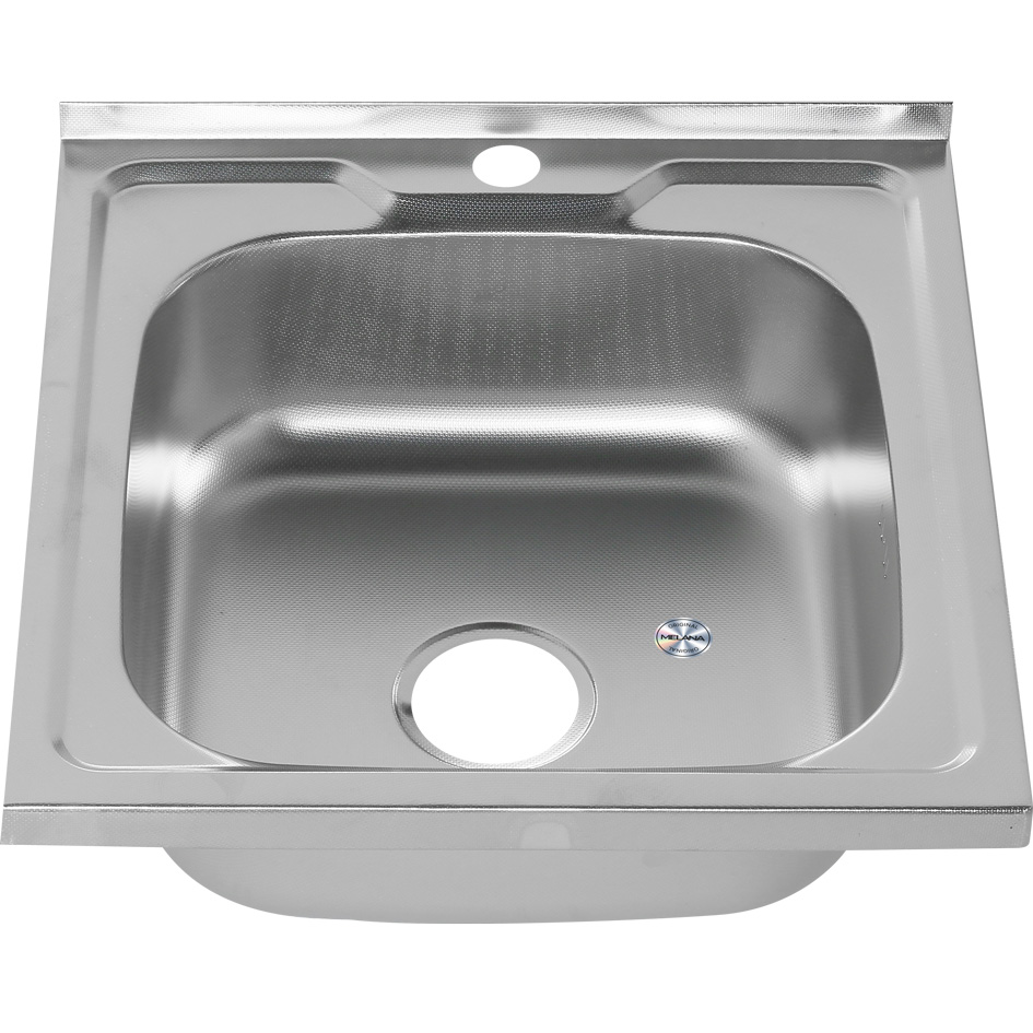 Мойка 5050 MELANA 0,6/160 ДЕКОР накладная квадратная с сифоном (143D t *15) 143D t (*15) - Вид №1