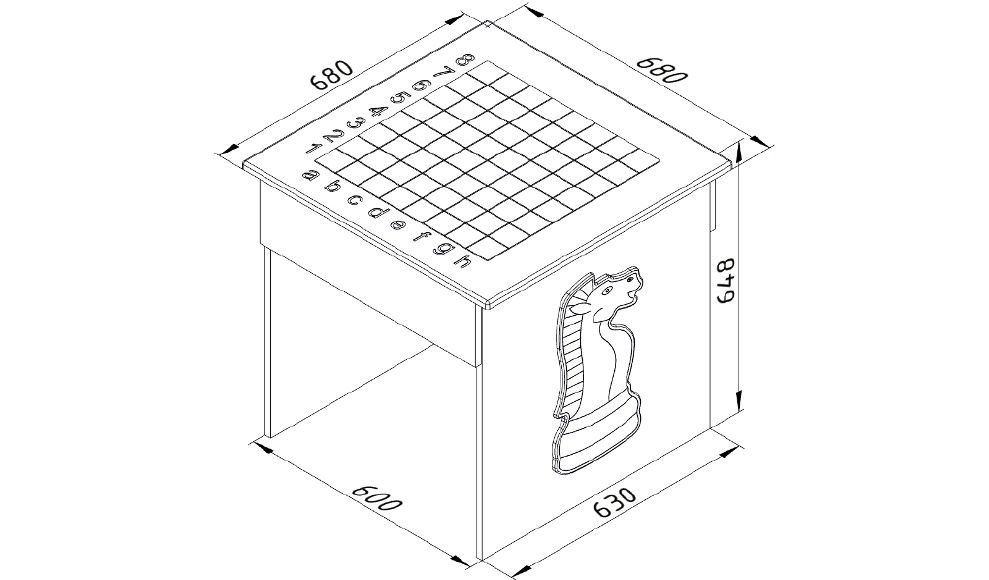 Детский игровой стол "Шахматы" МАНДАРИН ПРОДЛЕНКА 178749 Белый;черный Santreyd  - Вид №4
