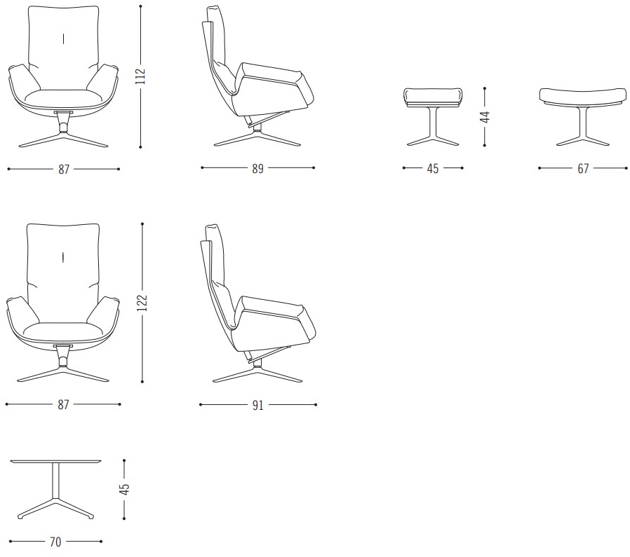 COR Кресло из ткани с подставкой для ног Cordia sun-id-1369857 - Вид №3