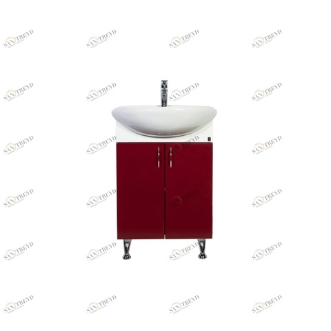 Тумба напольная Роса 50 см, цвет бордовый Хром ORANGE sun-id-1517337