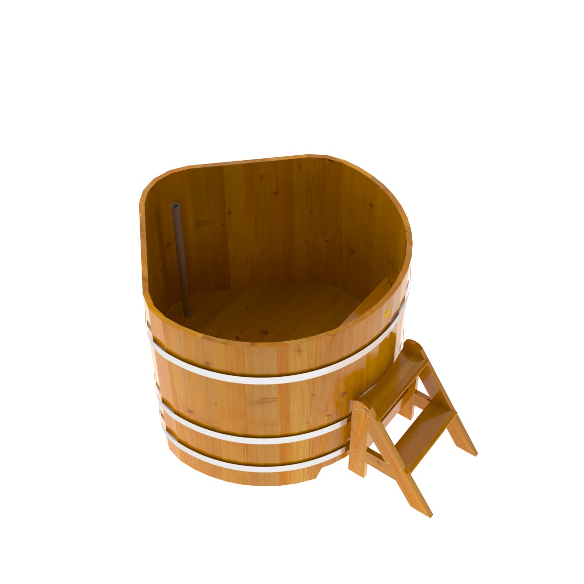 2310 Купель угловая из лиственницы Рустик 1,19х1,19х1,0 натуральная Alyarus  - Вид №2