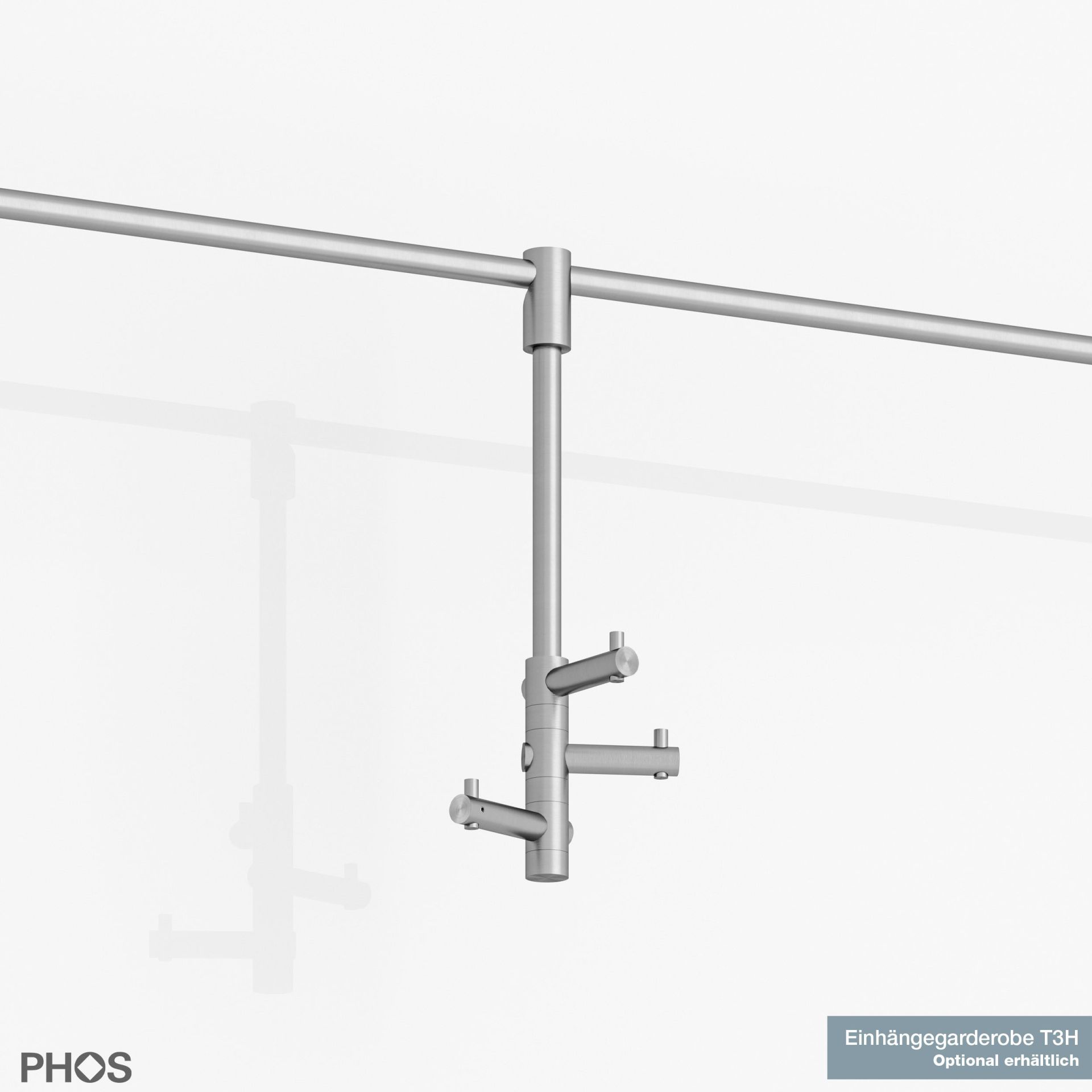 G3-1200-Eiche Навесной шкаф, широкий, с вешалкой для одежды и вешалкой для головных уборов из дуба - ширина 125 см PHOS  - Вид №6