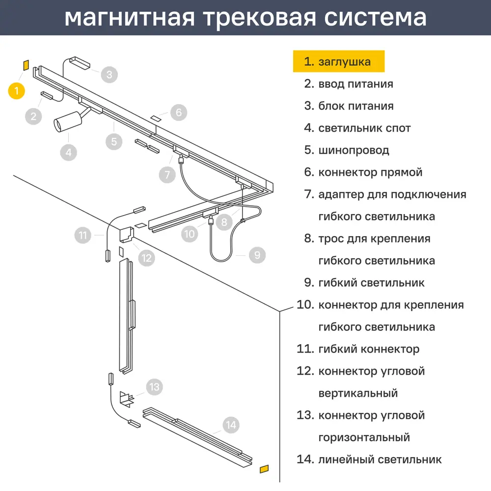 Заглушка магнитного трека Arte Lamp встроенный, 2 шт. 82979958 STLM-2093183  - Вид №4