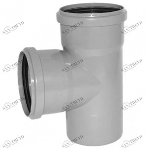 Тройник канализационный ПВХ Д110х110мм 90 градусов Политек 6278
