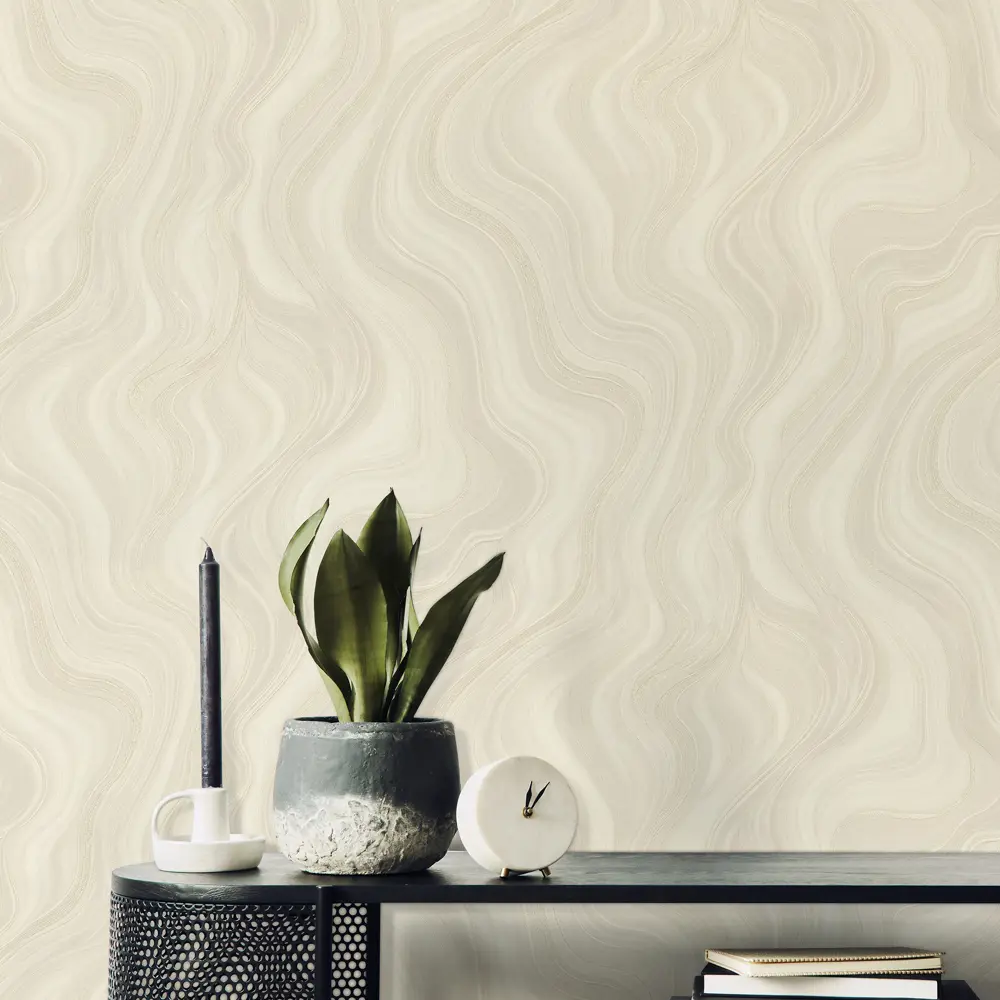 Обои флизелиновые Euro Decor Kawa бежевые 1.06 м ED7199-01 86750036 STLM-2177836 - Вид №2
