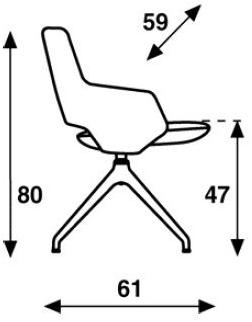 Artifort Вращающийся стул на козелке из ткани с подлокотниками Jima sun-id-1368282 - Вид №6