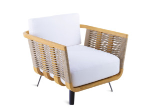 Садовое кресло из тикового дерева и полиолефиновой веревки