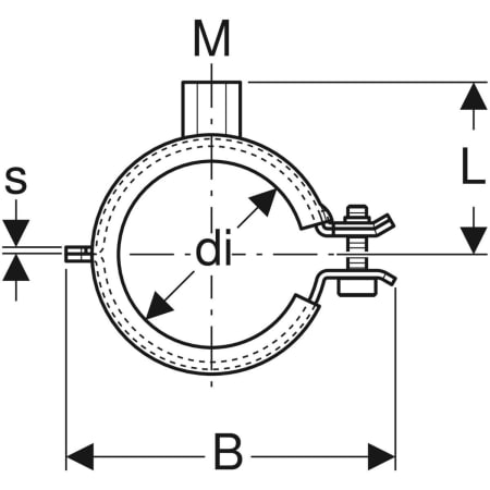 GEBERIT 601.858.26.1 Хомут для трубы изолированный Geberit, с резьбовой муфтой M8/M10  - Вид №2