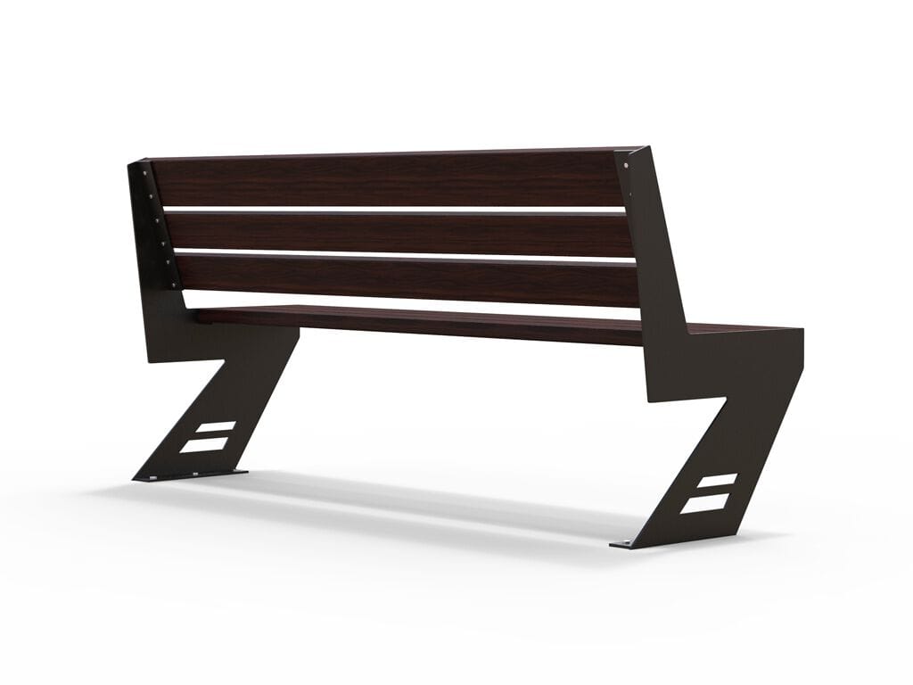 Деревянная скамья со спинкой EUROCOMITALIA современная мебель ARCH-00080408 - Вид №1