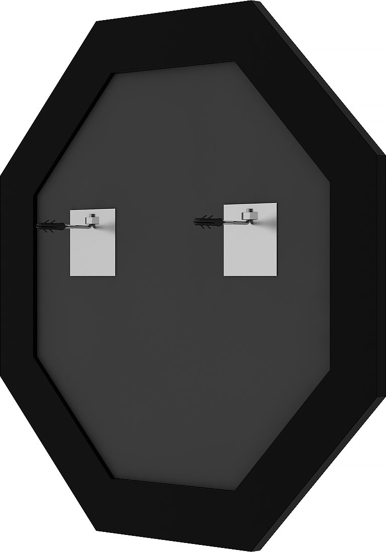 BY 7428 Зеркало в багетной раме - брашированное серебро 59 mm EVOFORM Octagon - Вид №1