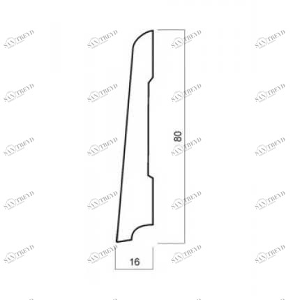 Плинтус La San Marco Profili Mountain Grey Шпонированный Дуб 2500х80 мм 1010000414