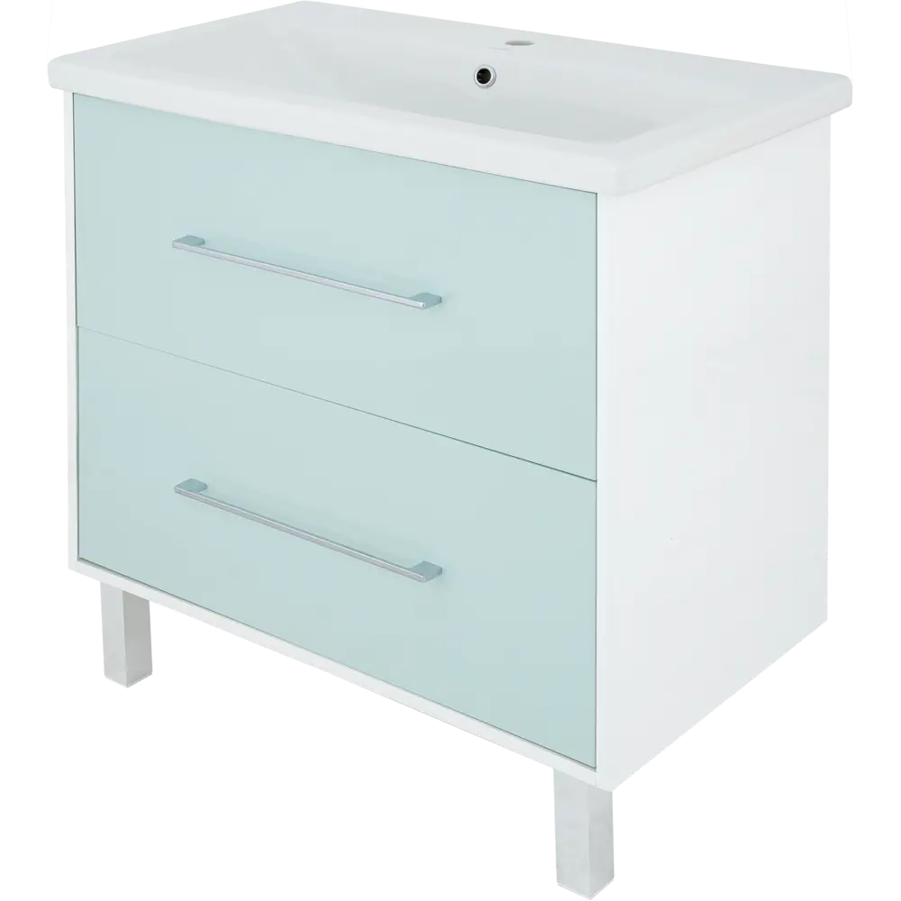 Тумба под раковину напольная «Экко», 80 см, цвет мятный SANFLOR STLM-2002603 - Вид №1