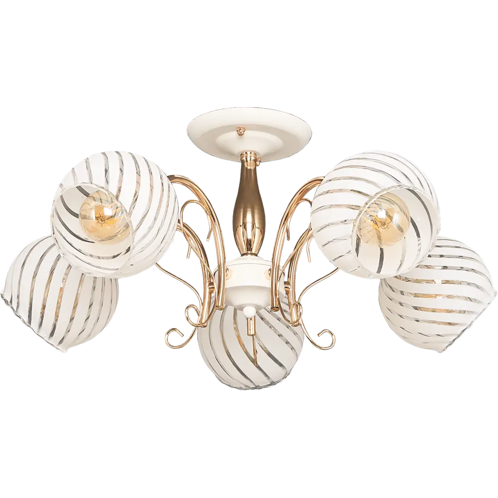Люстра потолочная «Ария» КС30071/5С, 5 ламп, 18 м², цвет белый/золотой КЛЮЧНИК STLM-2070568