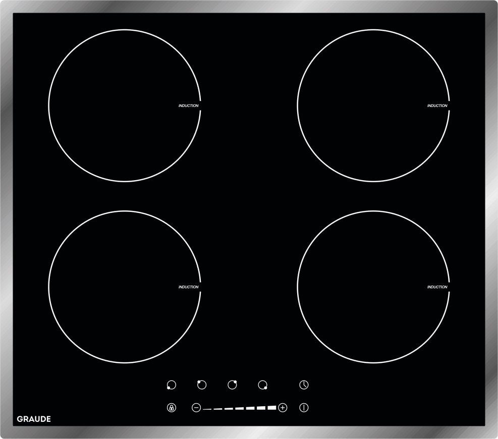 IK 60.1 E Индукционные варочные панели / индукционная, 590 х 62 х 520 мм, индукционная, сенсорное управление, 9 ступеней нагрева, функция таймера, индикация остаточного тепла, автоматическое отключение, защита от детей, исполнение: facette Graude Graude P Santreyd 