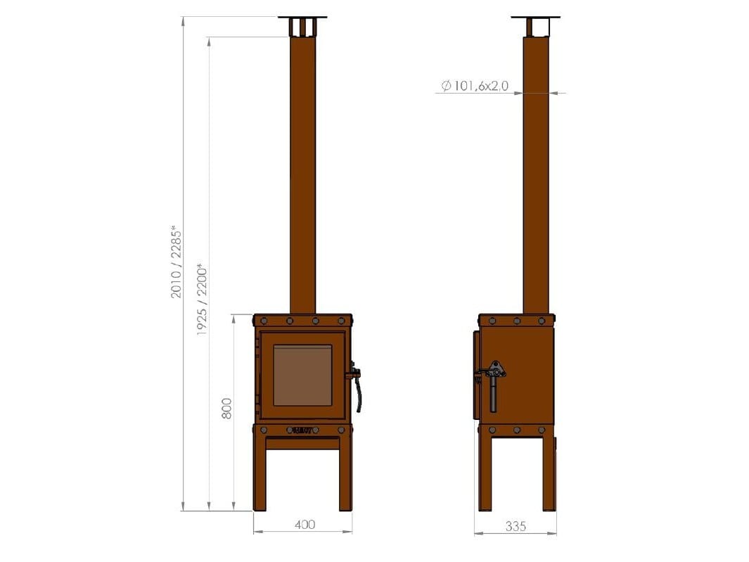 Автономный закрытый камин из стали Corten™ RB73 PIQUIA ARCH-00140839 - Вид №5