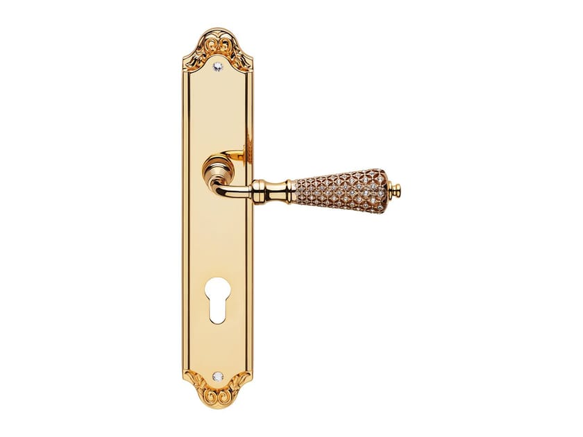 Латунная ручка с кристаллами Swarovski® на пластине LINEA CALI' мечта ARCH-00089595