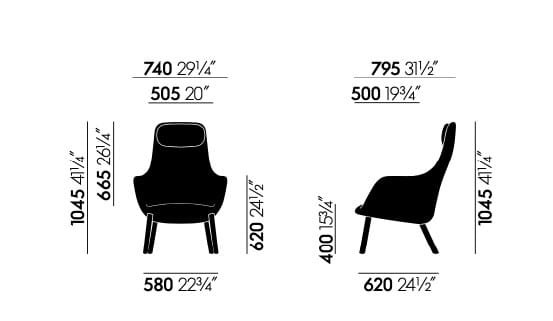 Тканевое кресло с подголовником VITRA HAL Lounge ARCH-00081015 - Вид №68